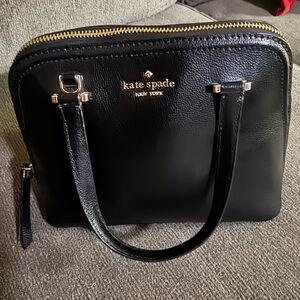 Kate Spade Black Satchel with Gold Accents